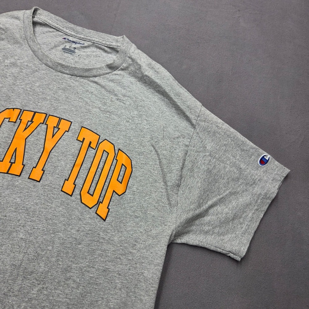 Mens Champion Tennessee Vols Rocky Top Shirt Gray Large UT Volunteers NCAA Tee - Picture 3 of 8